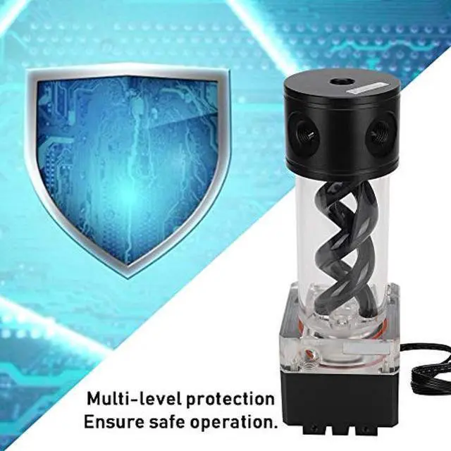 Alt view image 5 of 5 - Water Cooling Kit,800L/H CPU Cooling Cylinder Pump System,Water Cooling Pump Reservoir,T Virus Cylindrical Cooler for Computer Water Cooling System(Black)