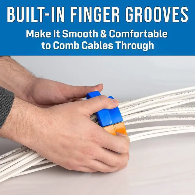 Alt view image 5 of 5 - Cable Comb Tool, Wire Comb, Cable Dresser, Bundler, Organizing Tool, Ethernet Comb, Network Cable, Data Cable Comb, Cable Dresser, Cat6 - Patented Design - Perfect for Cable Management