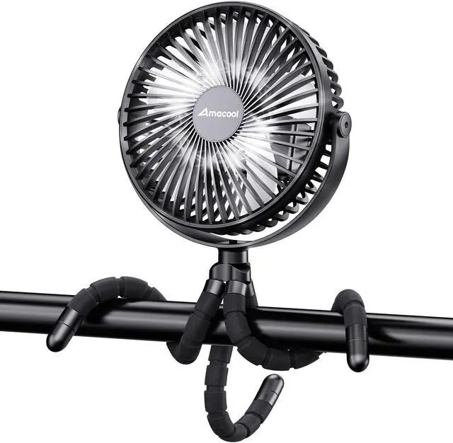 Main image of AMACOOL 10000mAh 7 inch Battery Operated Clip on Fan Rotatable USB Fan for Baby Stroller Outdoor Camping Tent Beach Treadmill Car Golf Cart