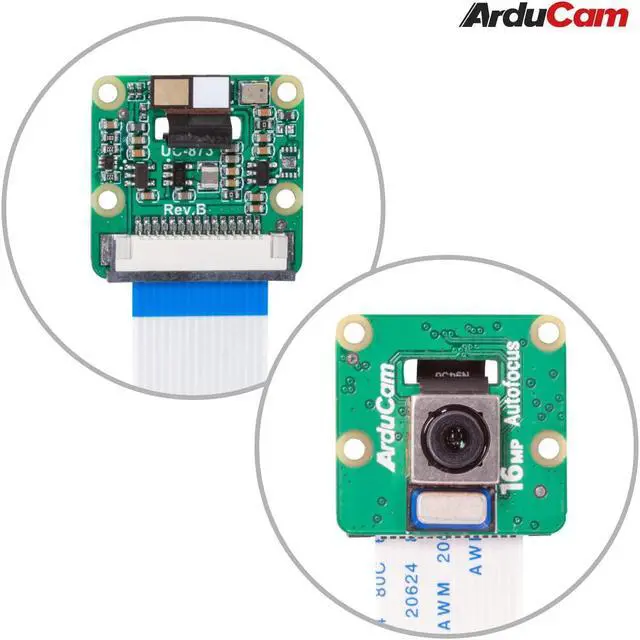 Alt view image 2 of 5 - Arducam 16MP Autofocus Camera Module for Raspberry Pi with ABS Case, IMX519 16 Megapixel High Resolution Autofocus Camera for All Raspberry Pi Models