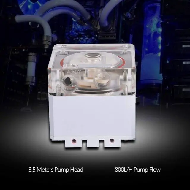 Alt view image 2 of 5 - CPU Water Cooling Pump,3000RPM Fast Heat Dissipation Computer Pump 800L/H Flow 3.5 Meters Pump Head PC Pump (White)