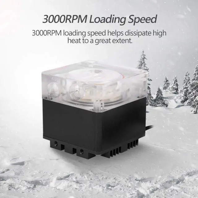 Alt view image 4 of 5 - SHATA CPU Water Cooling Pump,3000RPM Fast Heat Dissipation Computer Pump 800L/H Flow 3.5 Meters Pump Head PC Pump (Black)