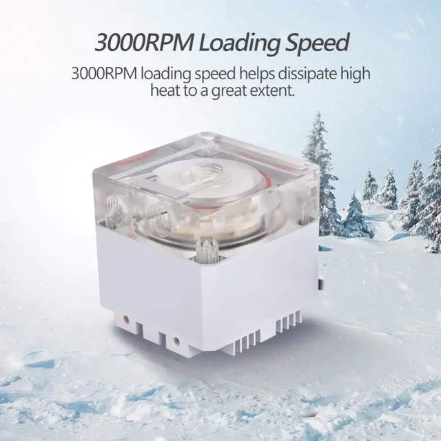 Alt view image 4 of 5 - CPU Water Cooling Pump,3000RPM Fast Heat Dissipation Computer Pump 800L/H Flow 3.5 Meters Pump Head PC Pump (White)