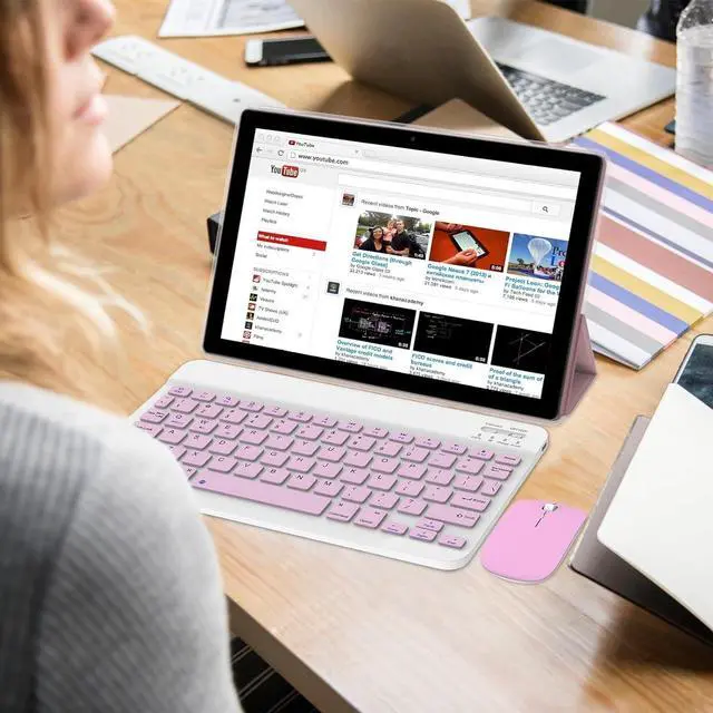 Alt view image 3 of 5 - Android Tablet 2 in 1 Tablets 10 Inch, Tablet with Keyboard Mouse Case Protective Film Stylus Android 13.0 Tableta Computer Set 10.1" Tab 64GB+8GB 8MP Dual Camera 6000mAh Battery WIFI Game Tableta PC