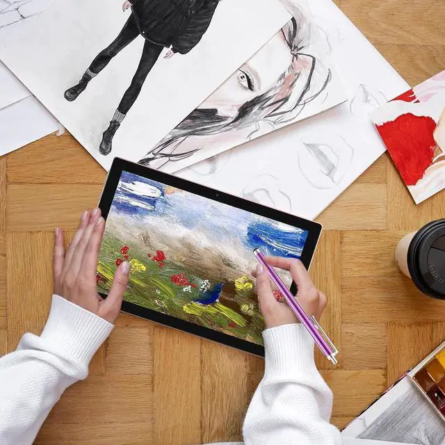 Alt view image 2 of 5 - Android Tablet 2 in 1 Tablets 10 Inch, Tablet with Keyboard Mouse Case Protective Film Stylus Android 13.0 Tableta Computer Set 10.1" Tab 64GB+8GB 8MP Dual Camera 6000mAh Battery WIFI Game Tableta PC