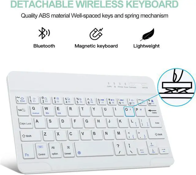 Alt view image 3 of 5 - BORIYUAN iPad Mini 6 Keyboard Case 2021, Detachable Wireless Bluetooth Keyboard Slim Folio Smart Cover with Build-in Pencil Holder for iPad Mini 6th Generation 8.3 inch - Light Green