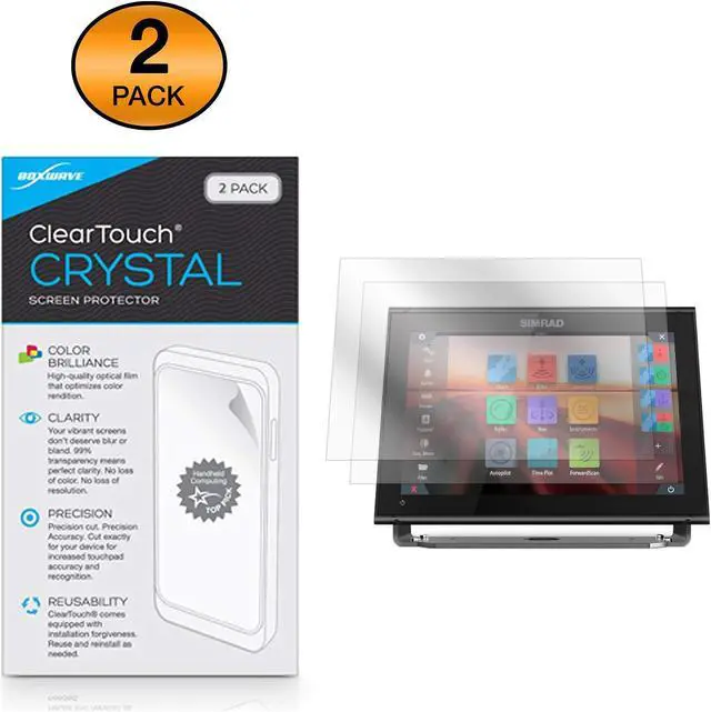 Alt view image 2 of 5 - BoxWave Screen Protector for Simrad GO12 XSE (Screen Protector ClearTouch Crystal (2-Pack), HD Film Skin - Shields From Scratches for Simrad GO12 XSE