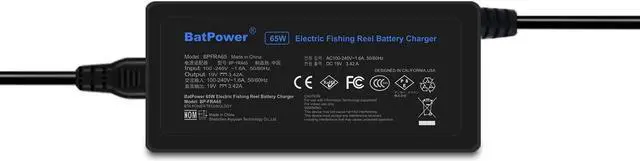 Alt view image 5 of 5 - BatPower 65W ProF Electric Fishing Reel Battery Charger Power Supply Compatible for Daiwa BM2300 LB3100 BM2600 BM2900 BM3200 BM3000 BP-FR08B BP-FR16B BP-FS08B BP-FS16B BM RB-CC4002 Charger Ac Adapter