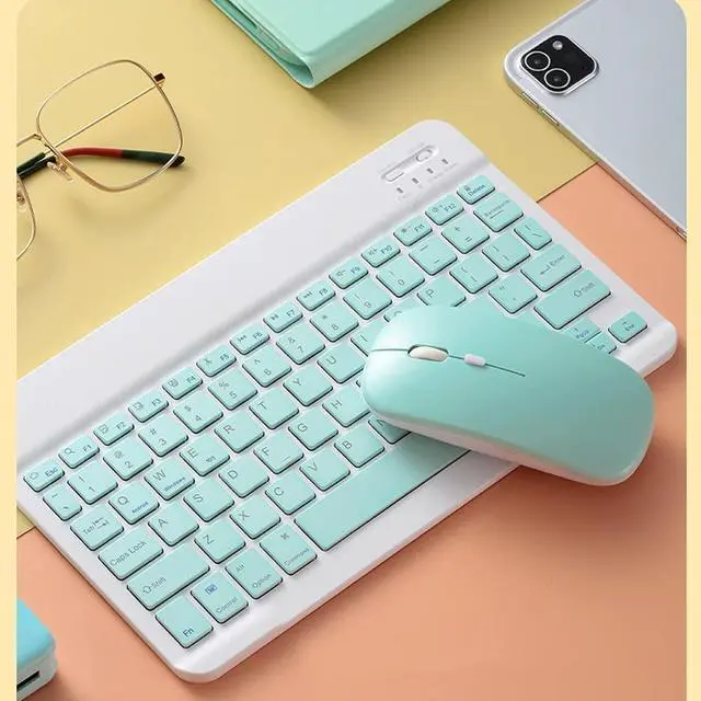 Alt view image 2 of 5 - iPad Mini 6th Generation Keyboard Case with Mouse,2021 8.3" iPad mini 6 Case with Keyboard and Mouse, Candy Detachable Magnetic Keyboard Protective Cover with Pencil Holder (Mint Green)