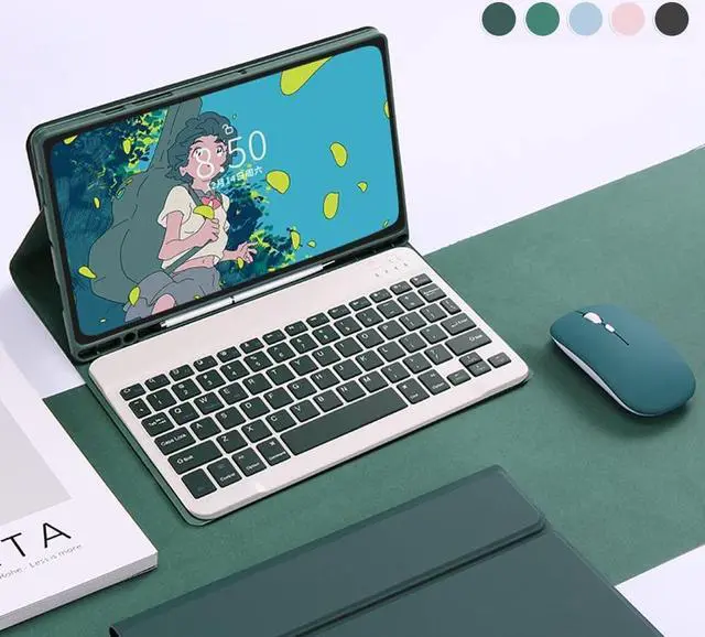 Alt view image 2 of 5 - QIYIBOCASE Galaxy Tab S9 FE+ Plus/Galaxy Tab S9+ Plus 12.4 Inch 2023 Case with Keyboard and Mouse, Detachable Magnetic Keyboard Case with S Pen Holder for Galaxy Tab S9Plus/S9FE Plus (Teal)