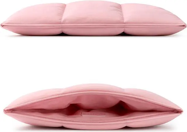 Alt view image 5 of 5 - Comfyable Puffy Laptop Sleeve 15 Inch 16 Inch, Quilted Puffer Laptop Carrying Case for Women, Pillow Pouch Compatible for MacBook Air 15 in M4 2025 & MacBook Pro 16 in M4 2024, Pink