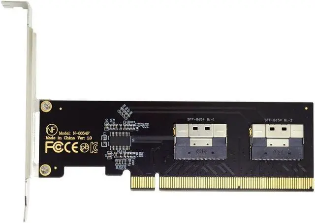 Main image of chenyang Dual 2X Slimline SFF-8654 X8 NVME to PCI-Express X16 3.0 4.0 Raid Card VROC Raid0 Hyper Adapter