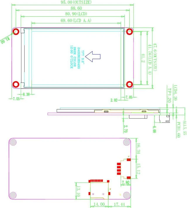 DIYmalls Nextion Enhanced 2,4 inch HMI Display Resistant Touchscreen 5V TFT LCD 320 x 240 voor Arduino ESP32 (NX3224K024