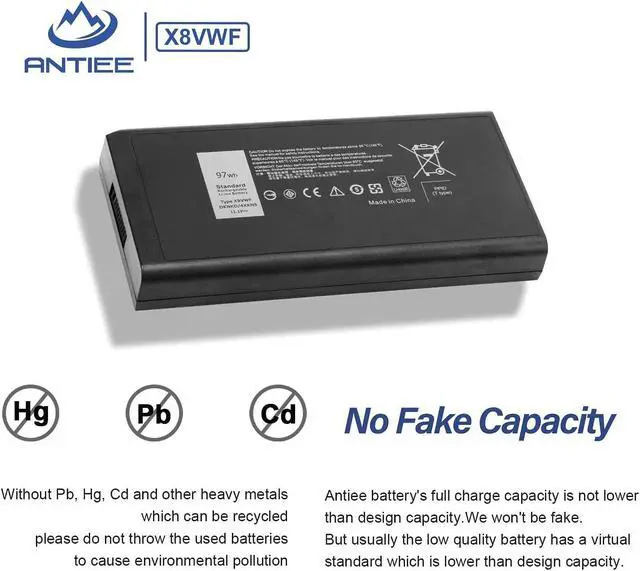 Alt view image 4 of 5 - ANTIEE 97Wh X8VWF Laptop Battery for Dell Latitude 14 Rugged 5404 5414 E5404 Extreme 7404 7414 E7404 Series P46G P46G002 P46G001 CJ2K1 VCWGN 4XKN5 YGV51 DKNKD XRJDF XN4KN 453-BBBE 453-BBBD 11.1V