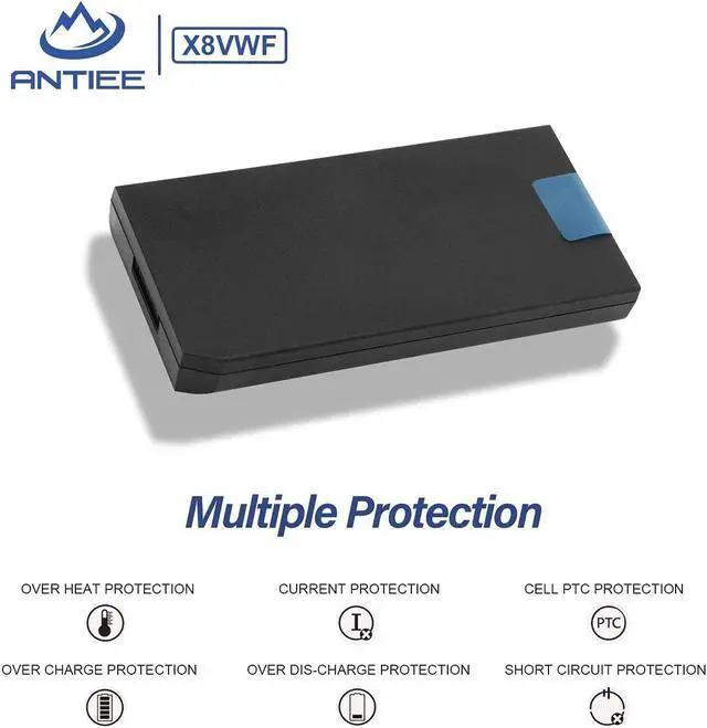 Alt view image 5 of 5 - ANTIEE 97Wh X8VWF Laptop Battery for Dell Latitude 14 Rugged 5404 5414 E5404 Extreme 7404 7414 E7404 Series P46G P46G002 P46G001 CJ2K1 VCWGN 4XKN5 YGV51 DKNKD XRJDF XN4KN 453-BBBE 453-BBBD 11.1V