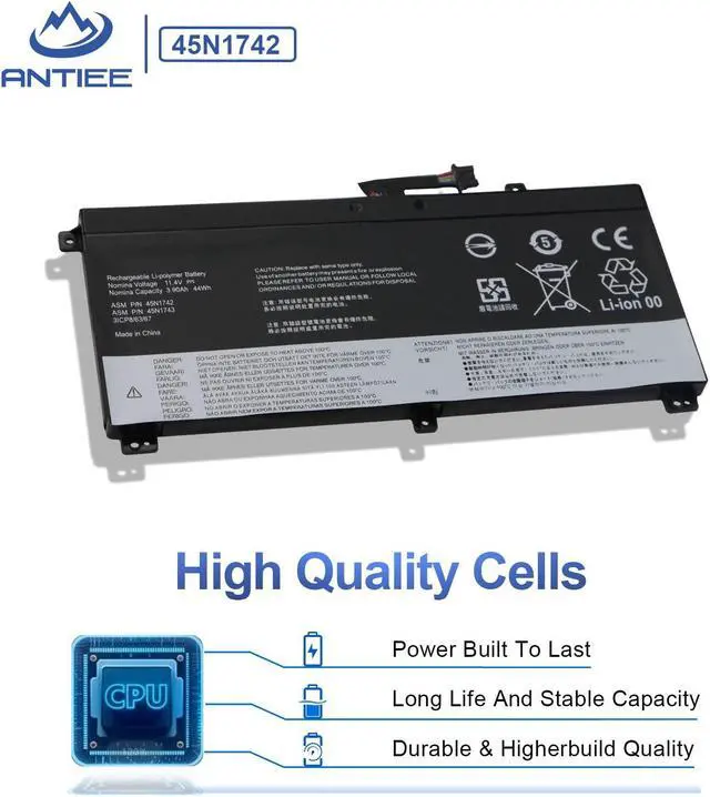 Alt view image 4 of 5 - 45N1742 45N1740 45N1741 45N1743 Laptop Battery Replacement for Lenovo ThinkPad T550 T550s T560 W550 W550s P50S Type 20CK 20CJ 20FH 20FJ 20E2 Series SB10K12721 00NY639 3ICP/7/61/70 3ICP7/62/66 44Wh