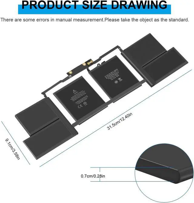 Alt view image 2 of 5 - Fancy Buying A1707 Battery A1820 for MacBook Pro 15" (Late 2016, Mid 2017) Touch Bar EMC 3072 EMC 3162 MLH32 MLH42 MLW72 MLW82 MPTR2 MPTT2 MLH52 MLW92 MPTU2 MPTV2 MPTW2 MPTX2