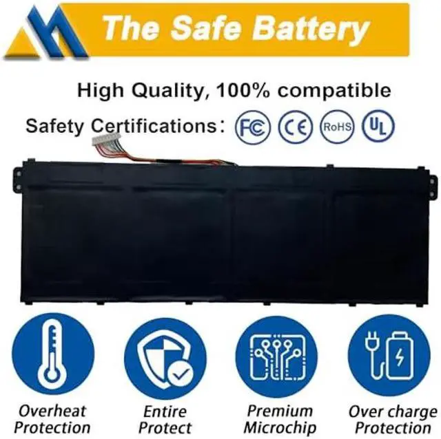 Alt view image 3 of 5 - Mobik AP19B5L Laptop Battery Replacement for ACER Aspire 5 A515-43 A515-43G A515-52 A515-52G Swift 3 SF314-42 SP314-21N-R5FR Aspire 7 A715-41G A715-41G-R5LR ravelMate P2 TMP214-41 KT00405010 54.6Wh