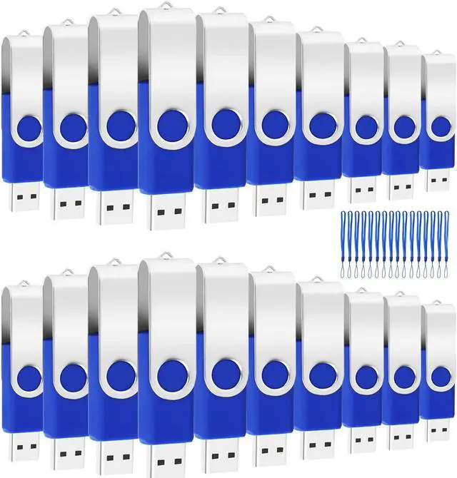 Main image of 20 PCS 4GB EASTBULL USB 2.0 Metal 4GB flash drive Bulk Thumb drive pack Swivel USB (Blue 20Pack)