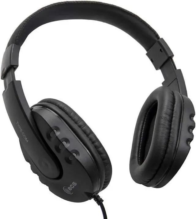 Alt view image 2 of 5 - ECS Wordmaster Transcription headphones with Volume Control, Over Ear USB Headset for Call Center and Medical Transcription Use