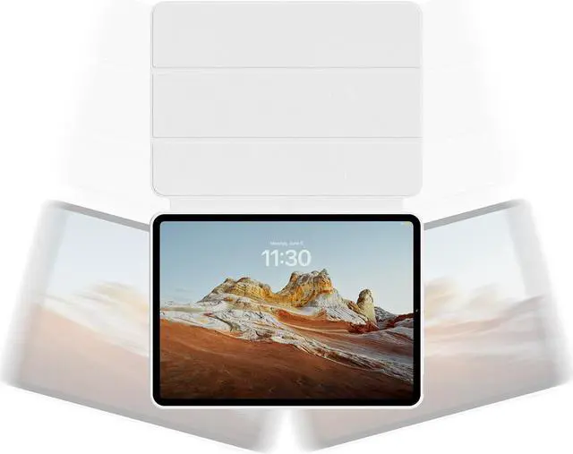 Alt view image 3 of 5 - EISSCCE iPad Pro 12.9-inch Case 2020-2022,2-Layer, Separable, Slim Protective Magnetic Stand Cover with 3 Using Modes, Auto Sleep/Wake, Support 2nd Gen Pencil Charging (White)