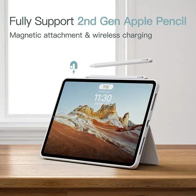 Alt view image 5 of 5 - EISSCCE iPad Pro 12.9-inch Case 2020-2022,2-Layer, Separable, Slim Protective Magnetic Stand Cover with 3 Using Modes, Auto Sleep/Wake, Support 2nd Gen Pencil Charging (White)