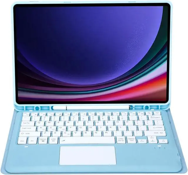 Alt view image 5 of 5 - Keyboard Case for Galaxy Tab S9 Plus/ S9 FE Plus 5G 12.4 Inch Tablet 2023 - Touchpad Detachable Keyboard with S Pen Holder Cover for Galaxy Tab S9 FE+ Plus/Galaxy Tab S9+ Plus (Sky Blue)