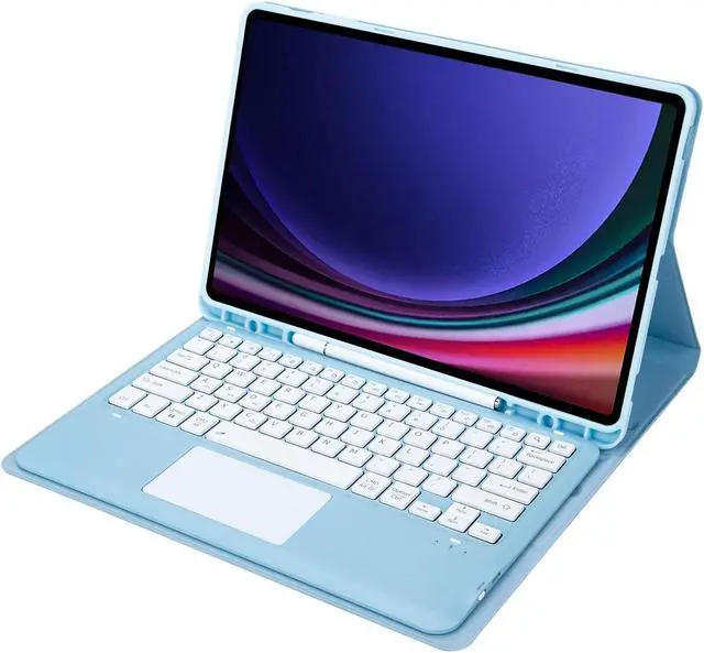 Alt view image 4 of 5 - Keyboard Case for Galaxy Tab S9 Plus/ S9 FE Plus 5G 12.4 Inch Tablet 2023 - Touchpad Detachable Keyboard with S Pen Holder Cover for Galaxy Tab S9 FE+ Plus/Galaxy Tab S9+ Plus (Sky Blue)