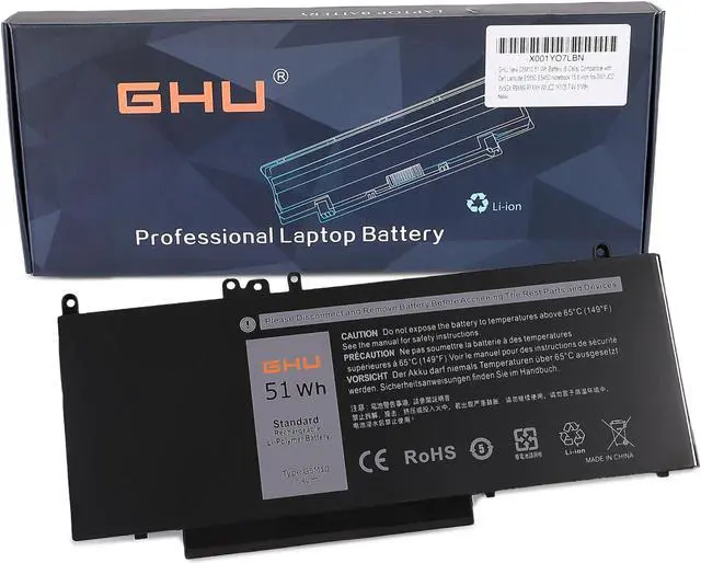 Main image of GHU New G5M10 51 Wh Battery (6-Cells) Compatible with Dell Latitude E5550 E5450 Notebook 15.6 inch fits 0WYJC2 8V5GX R9XM9 RYXXH WYJC2 1KY05 7.4V 51WH