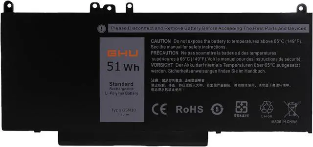 Alt view image 2 of 5 - GHU New G5M10 51 Wh Battery (6-Cells) Compatible with Dell Latitude E5550 E5450 Notebook 15.6 inch fits 0WYJC2 8V5GX R9XM9 RYXXH WYJC2 1KY05 7.4V 51WH