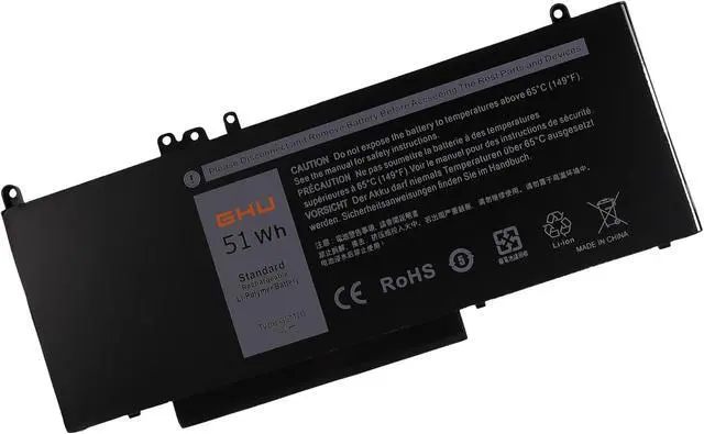 Alt view image 3 of 5 - GHU New G5M10 51 Wh Battery (6-Cells) Compatible with Dell Latitude E5550 E5450 Notebook 15.6 inch fits 0WYJC2 8V5GX R9XM9 RYXXH WYJC2 1KY05 7.4V 51WH
