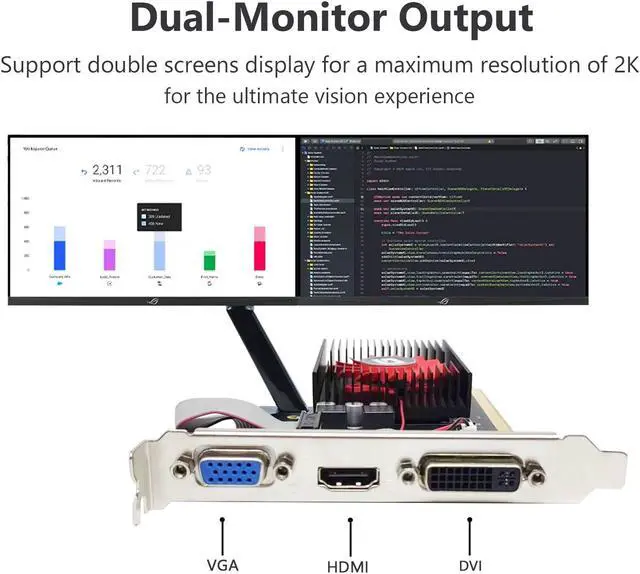 Alt view image 4 of 5 - Glorto Radeon HD 5450 1GB DDR3 Low Profile Graphics Card, PCI Express 2.0 x16, HDMI/VGA/DVI, Entry Level GPU for PC, SFF and HTPC