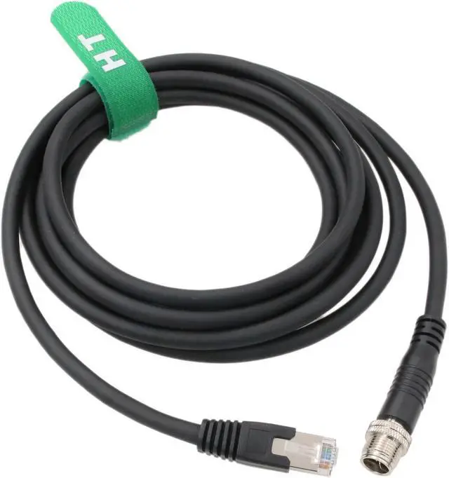 Alt view image 4 of 4 - HangTon Ethernet Network Cable for Basler Baumer Matrix 320 220 Cognex Keyence PLC Router Switch Camera Sensor Reader, M12 8 Pin X Coded RJ45 Cat 6A 2M