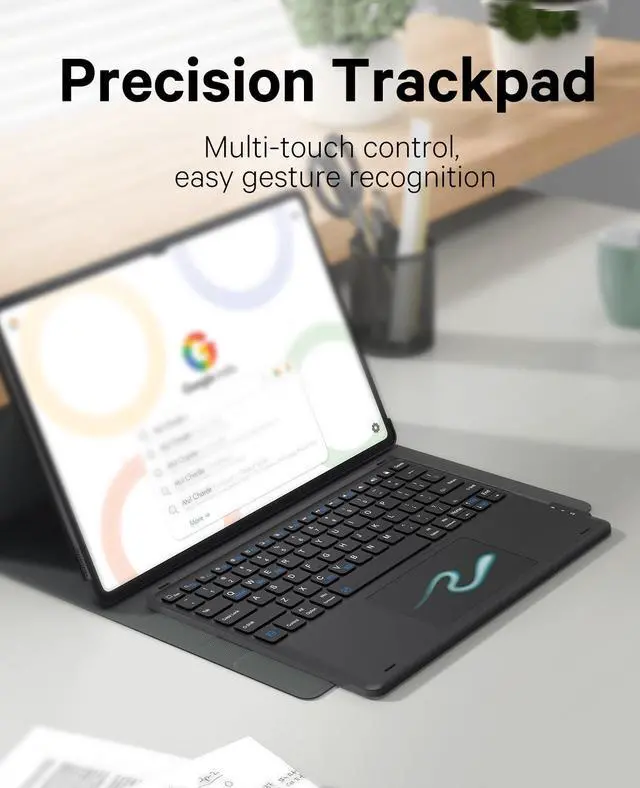 Alt view image 3 of 5 - GreenLaw Galaxy Tab S10 Ultra Case with Keyboard, Smart Touchpad, Magnetic Detachable, PC Case with S Pen Holder for Samsung Galaxy Tab S10/S9 Ultra 14.6 inch, Black