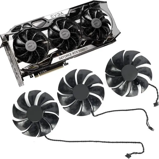 Alt view image 2 of 5 - PLD09220S12H Graphics Card Fan for EVGA RTX 2070 Super 2080 Ti FTW3 ULTRA Cooling Fan (Fan-full set)