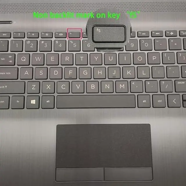 Alt view image 3 of 5 - Jxjslp Replacement Upper Case Palmrest for HP 17-by 17-ca 17t-by 17z-ca Series Laptop Non-Backlit Keyboard Assembly Top Cover US Layout with 73H0 Touchpad L22750-001 Gray