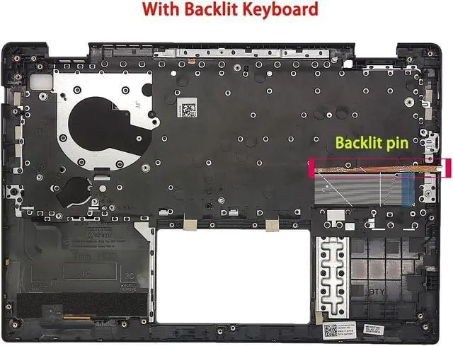 Alt view image 2 of 5 - Jxjslp Replacement Upper Case Palmrest for DELL Latitude 3420 E3420 Series Laptop Backlit Keyboard Assembly Top Cover 4PX9K 04PX9K Black