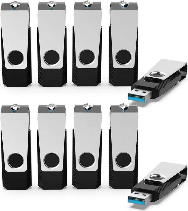 Main image of KEXIN USB 3.0 Flash Drive 32GB 10 Pack Thumb Drive 3.0 - Up to 80MB/s Read/Write Speed Black