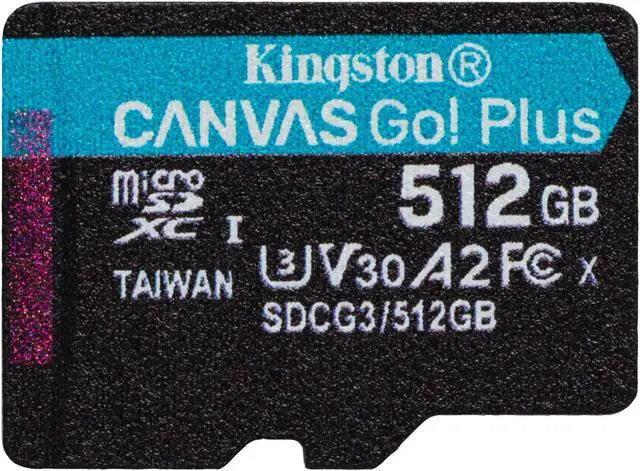 Main image of Kingston 512GB Canvas Go Plus SDXC Card | Up to 170MB/s | UHS-I, C10, U3, V30 | SDG3/512GB