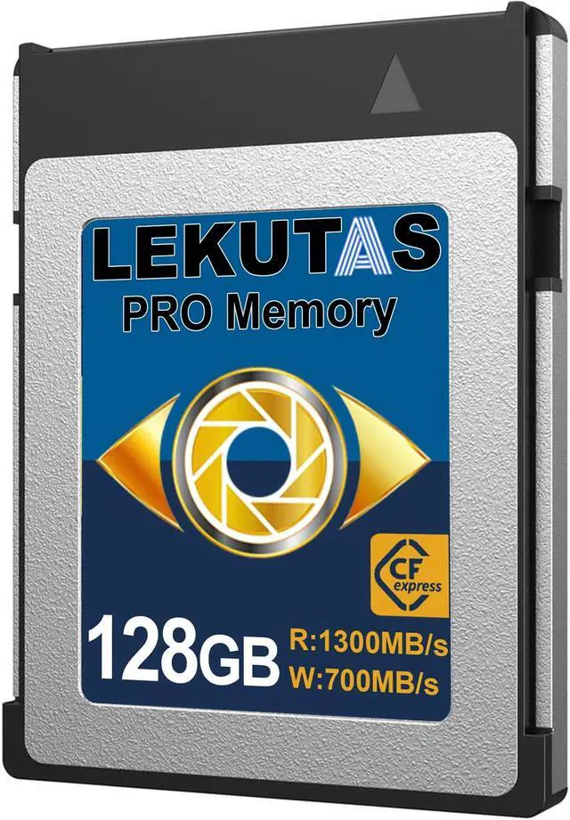 Main image of LEKUTAS 128GB CFexpress Type B Memory Card, R1300MB/s W700MB/s CFX xqd Cards Type B for Cameras 8K RAW, Compatible with Nikon Z6/Z7/D6, Canon EOS-1DXMark III/EOS-R5, Panasonic S1/S1R, DJI Ronin 4D