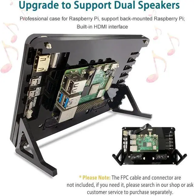 Alt view image 3 of 5 - LESOWN Upgraded! 7inch IPS Capacitive Touchscreen Monitor with Case, Touch Display 7" 1024x600 Ultra HD HDMI Monitor - Supports Raspberry Pi 3 4 Windows 10 8 7, Brightness Adjustable