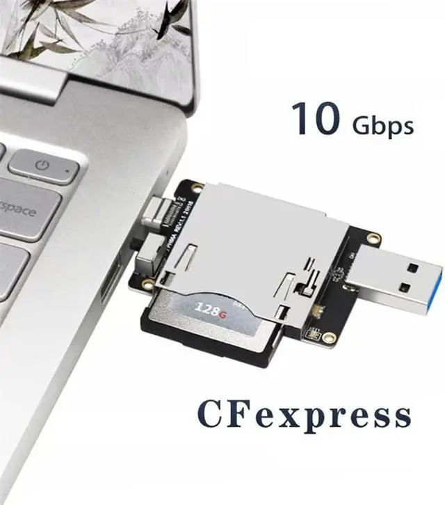 Alt view image 3 of 5 - NFHK USB3.1 Type-C & Type-A to CF Express Extension Card Reader for CFE Type-B Support R5 Z6 Z7 Memory Card