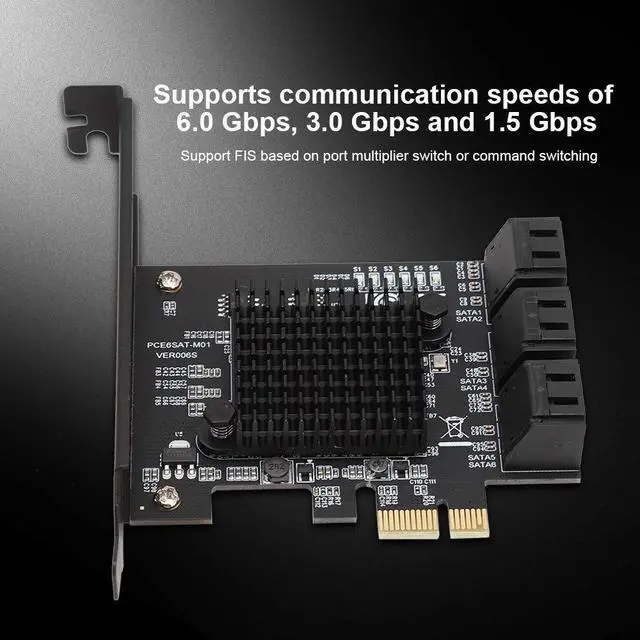 Alt view image 2 of 5 - 6 Port PCI Express 2.0 SATA III 6Gbps RAID Controller Card, SATA 3.0 PCI Express Expansion Card Compatible for SATA6G 3G 1.5G HDD
