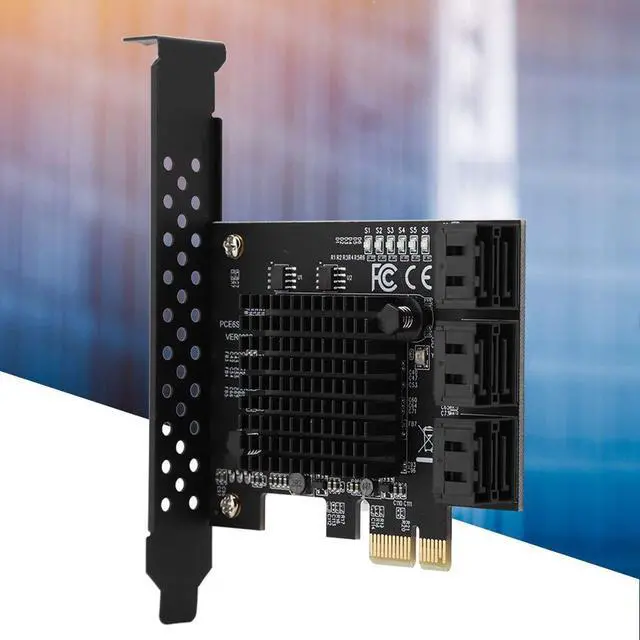 Alt view image 5 of 5 - 6 Port PCI Express 2.0 SATA III 6Gbps RAID Controller Card, SATA 3.0 PCI Express Expansion Card Compatible for SATA6G 3G 1.5G HDD