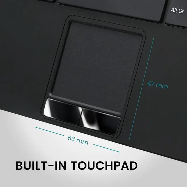 Alt view image 3 of 5 - Perixx PERIBOARD-525 US, Wired Mini USB Keyboard with Touchpad - X Type Scissor Keys - 11.18x7.17x1.1 Inches - Build-in 2 USB Hubs - US English