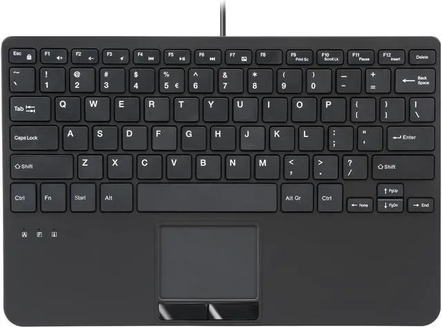 Main image of Perixx PERIBOARD-525 US, Wired Mini USB Keyboard with Touchpad - X Type Scissor Keys - 11.18x7.17x1.1 Inches - Build-in 2 USB Hubs - US English