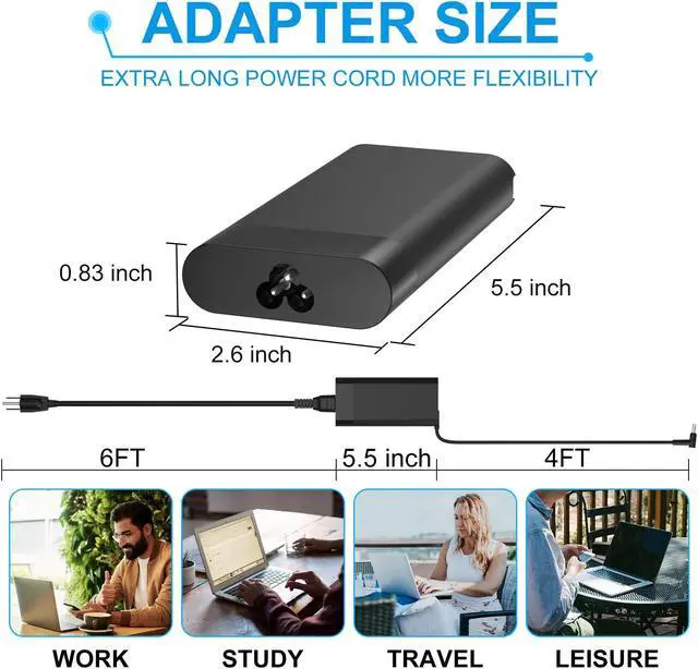 Alt view image 5 of 5 - VHBW Replacement for HP 150W Charger 4.5mm Compatible with HP ZBook 15 15u G3 G4 G5 G6 OMEN 15 17 ADP-150XB B 740243-001 75626-003 917677-001 L48757-001 TPN-CA11 917649-850 PA-1151-08HF Power Cord