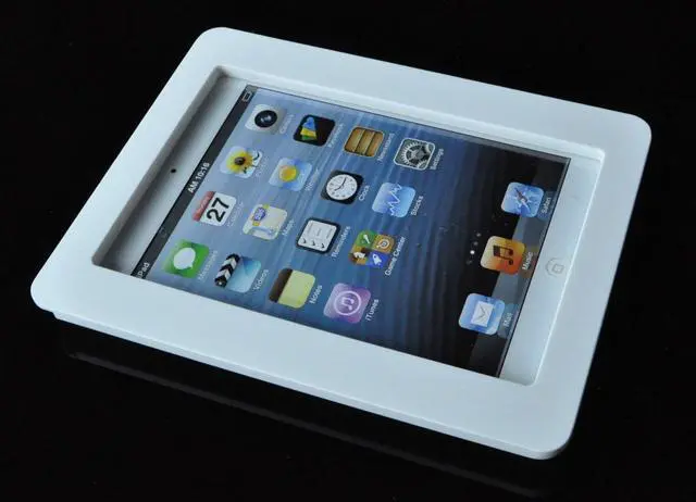 Alt view image 2 of 5 - POS IN CLOUD TABcare White Acrylic Security Anti-Theft VESA Enclosure for iPad Mini 1/2/3 with Wall Mount Kit