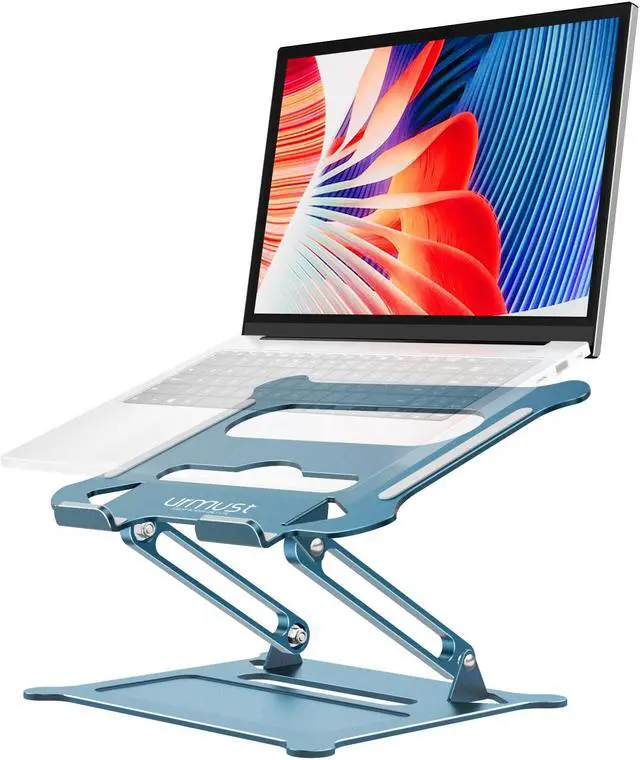 Main image of Urmust Laptop Notebook Stand Holder Adjustable Ultrabook Stand Riser Portable Compatible with Macbook Air Pro HP Dell XPS Lenovo All laptops 10-15.6"(Blue)