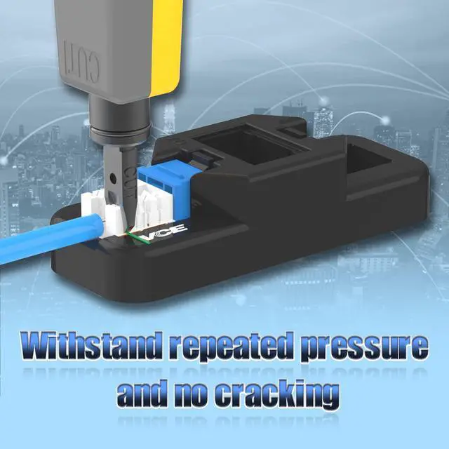 Alt view image 3 of 5 - VCE RJ45 Pass Through Crimper Bundle with 50-Pack Cat6 Pass Through Connectors Blue